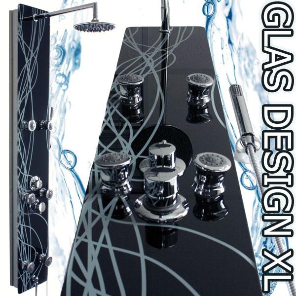 EXKLUSIVES-SCHWARZES-DESIGN-GLAS-DUSCHPANEEL-KATERINI-MIT-XXL-REGENDUSCHKOPF